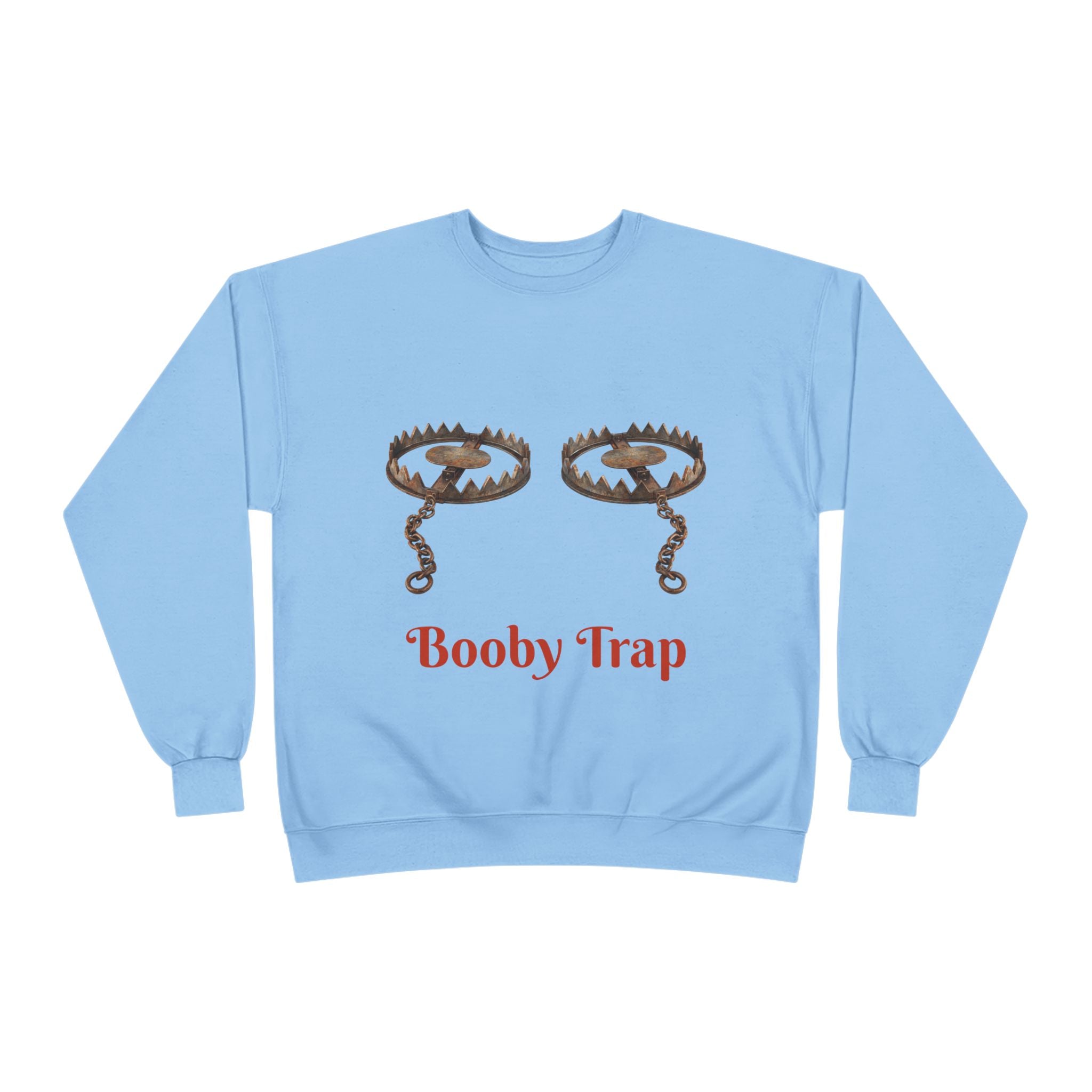 Booby Trap Sweatshirt — Funny Vintage Trap Illustration Humor Pullover