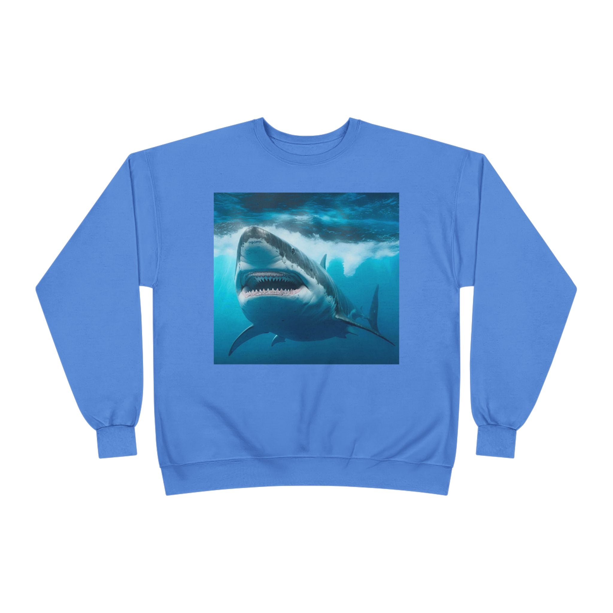 Great White Shark Graphic Sweatshirt — Ocean Predator Crewneck
