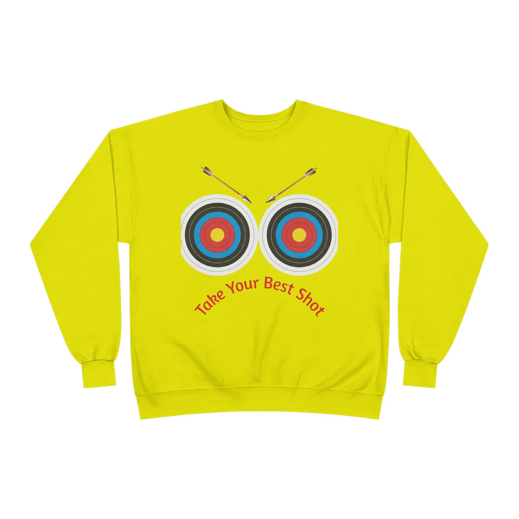 Take Your Best Shot Crewneck Sweatshirt — Archery Target Graphic