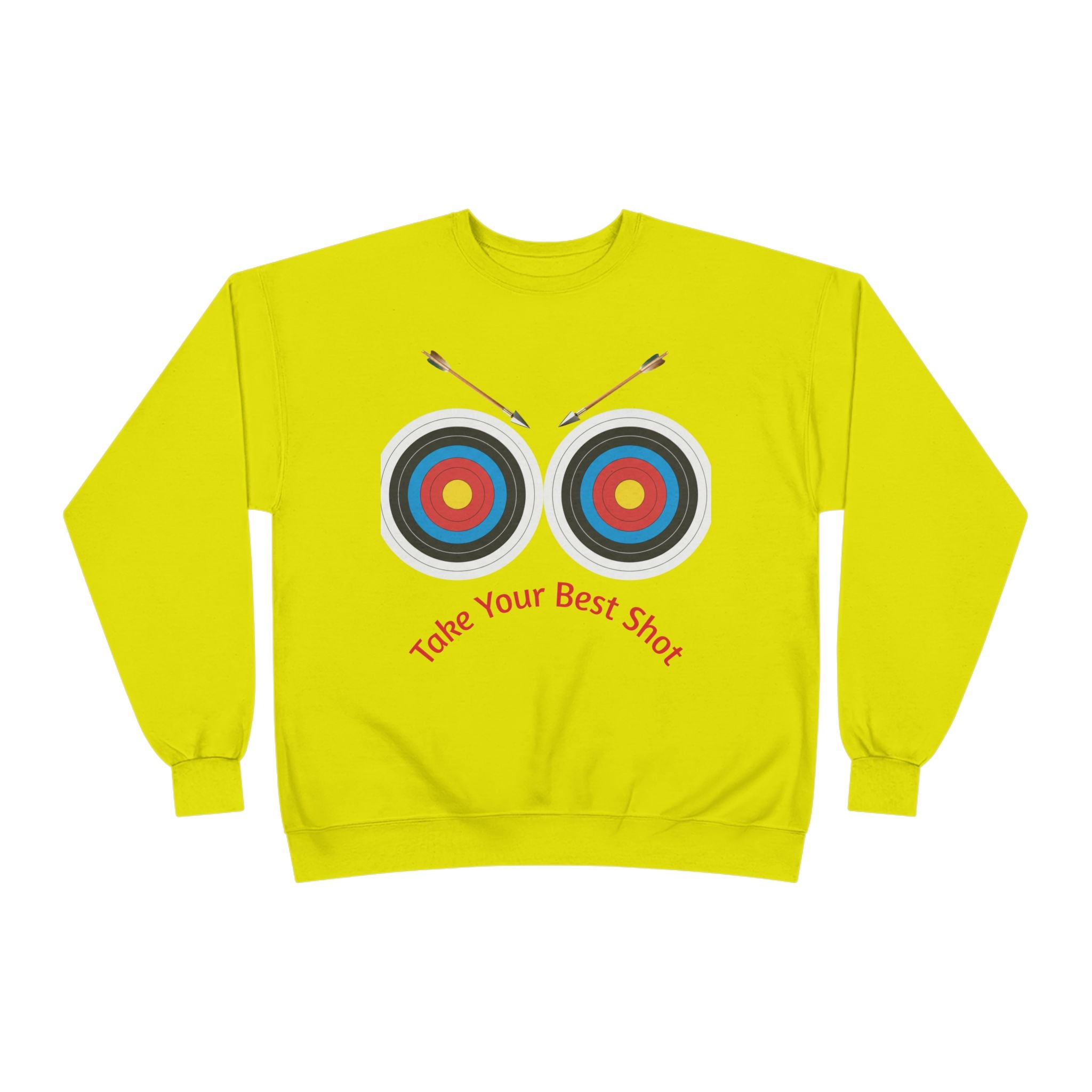 Take Your Best Shot Crewneck Sweatshirt — Archery Target Graphic