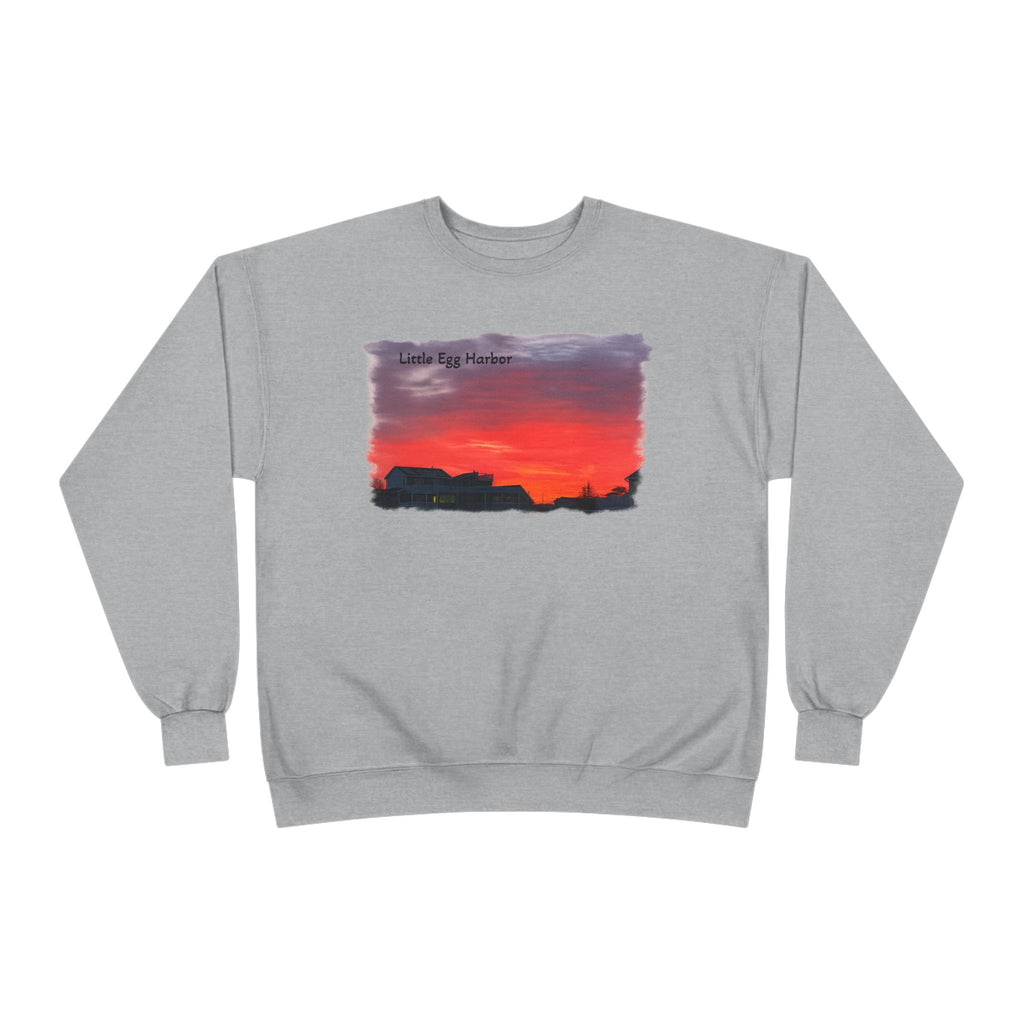 Sunset Horizon Crewneck Sweatshirt — 'Little Egg Harbor' Scenic Graphic