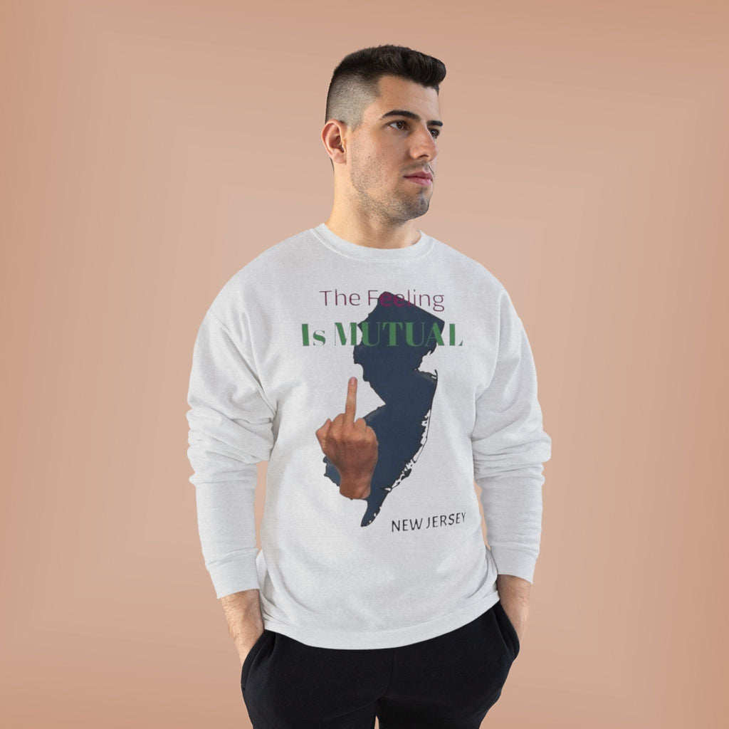 Crewneck Sweatshirt "The Driving Is Mutual — New Jersey" (Middle Finger Silhouette)