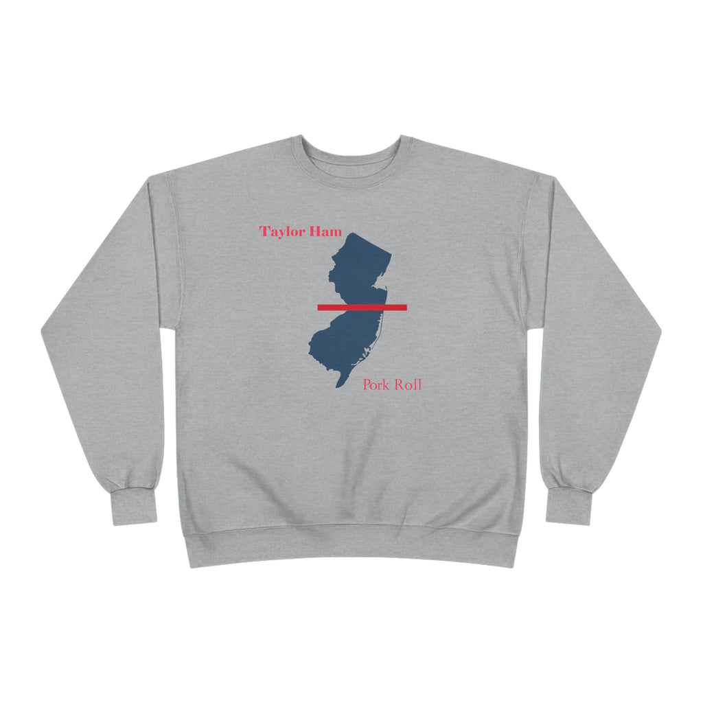 New Jersey State Crewneck Sweatshirt – Taylor Ham / Pork Roll Map Design
