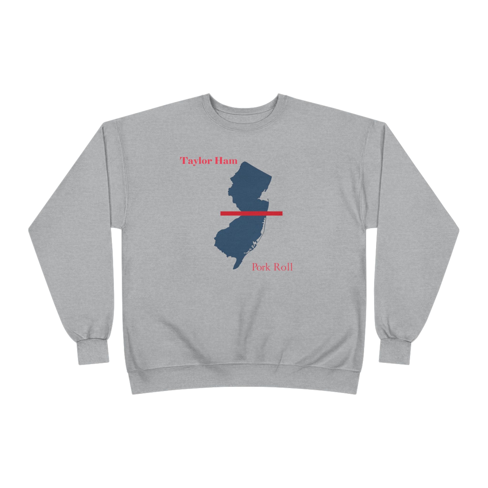 New Jersey State Crewneck Sweatshirt – Taylor Ham / Pork Roll Map Design