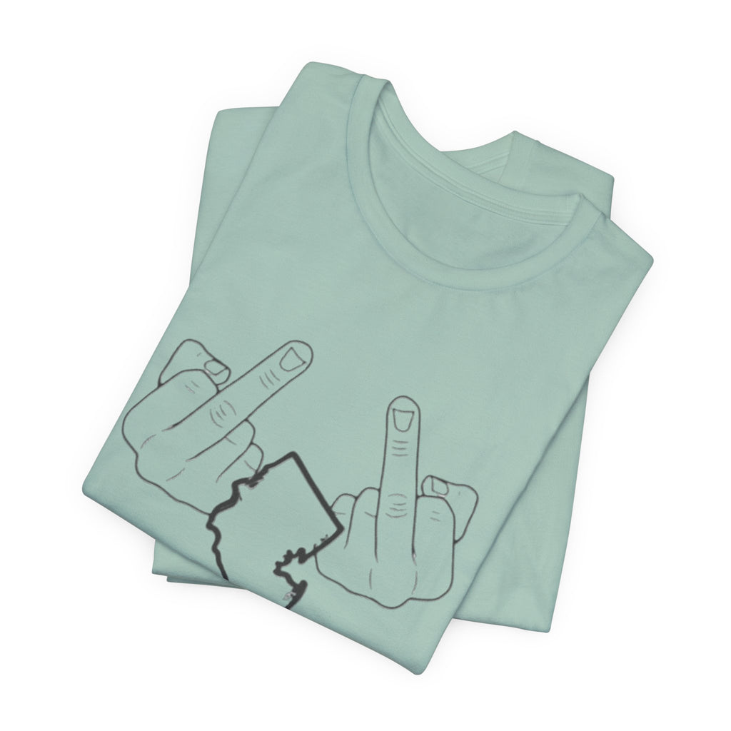 T-Shirt - 'We Love You Too' New Jersey Middle Finger Outline Graphic Tee