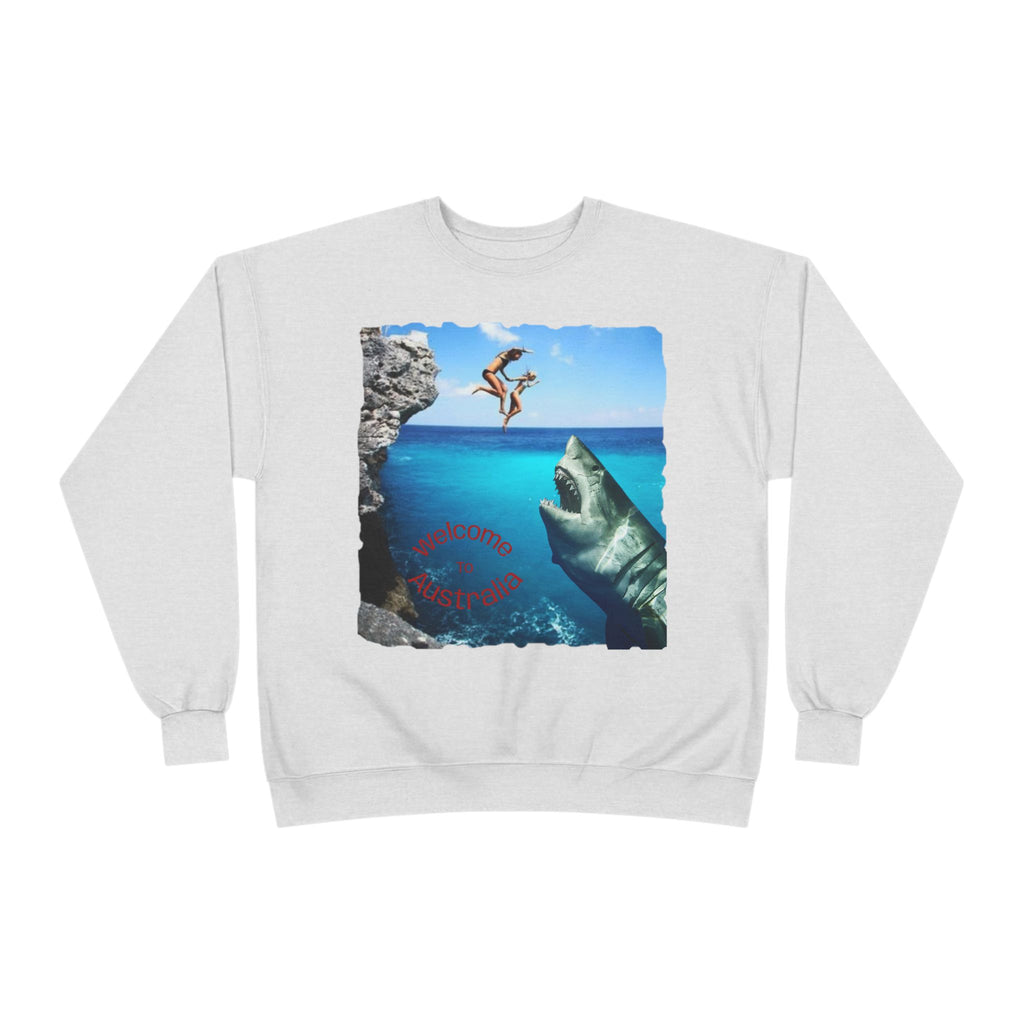 Crewneck Sweatshirt - Cliff Diver Shark Graphic