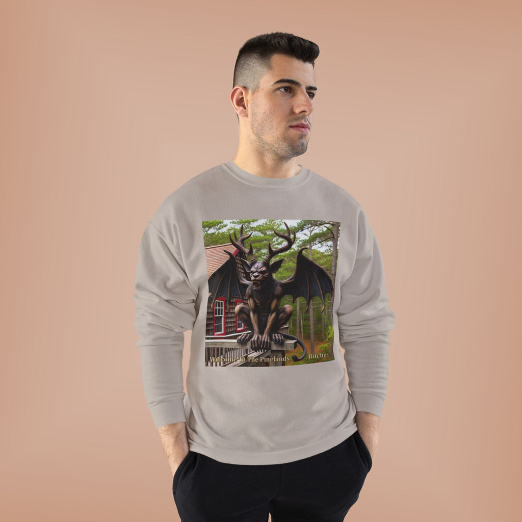 Gargoyle Garden Crewneck Sweatshirt — Gothic Statue Forest Design
