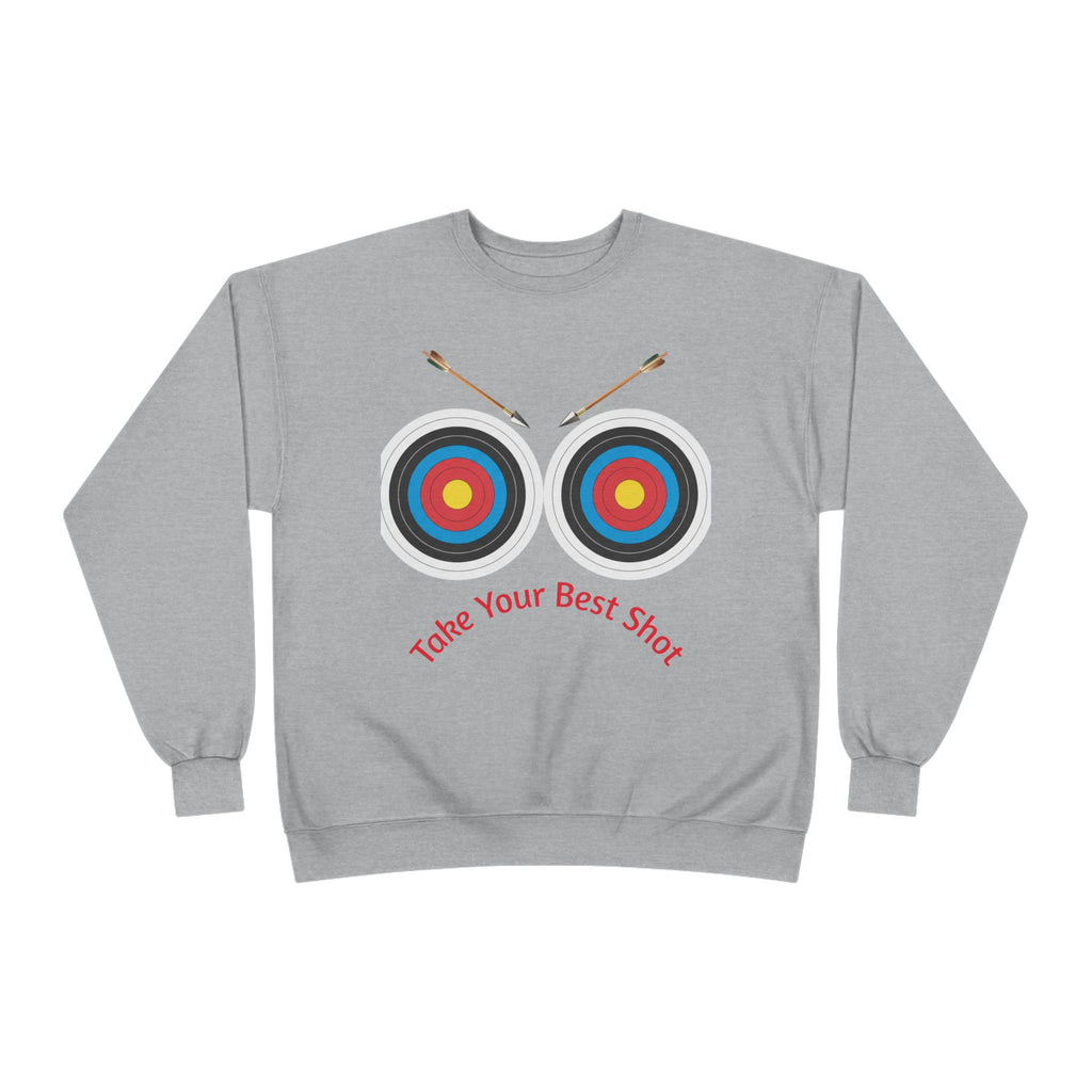 Take Your Best Shot Crewneck Sweatshirt — Archery Target Graphic