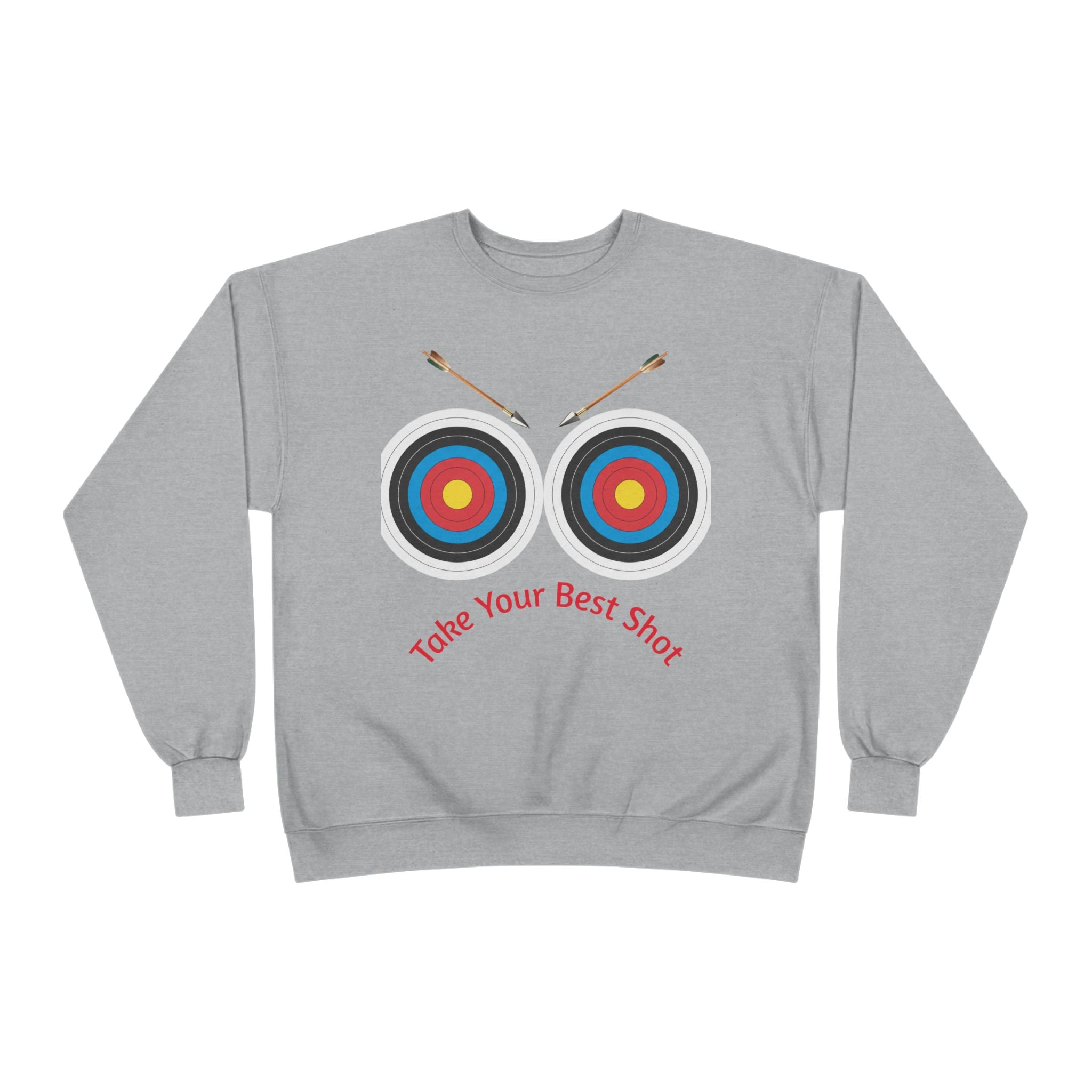 Take Your Best Shot Crewneck Sweatshirt — Archery Target Graphic