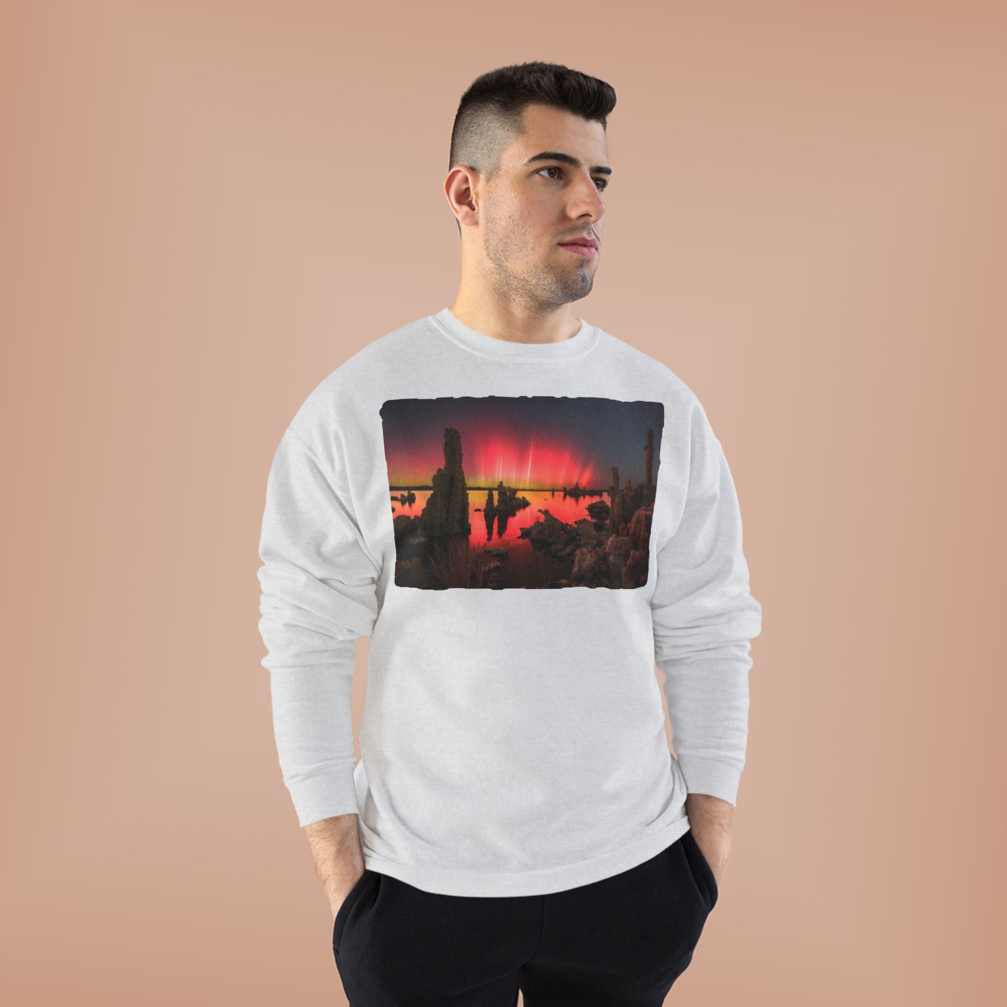 Crewneck Sweatshirt — Neon Desert Nightscape Graphic