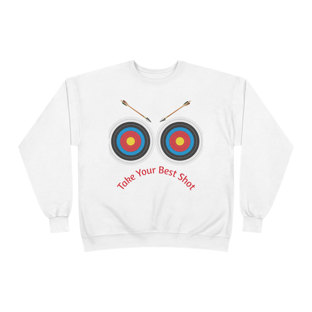 Take Your Best Shot Crewneck Sweatshirt — Archery Target Graphic
