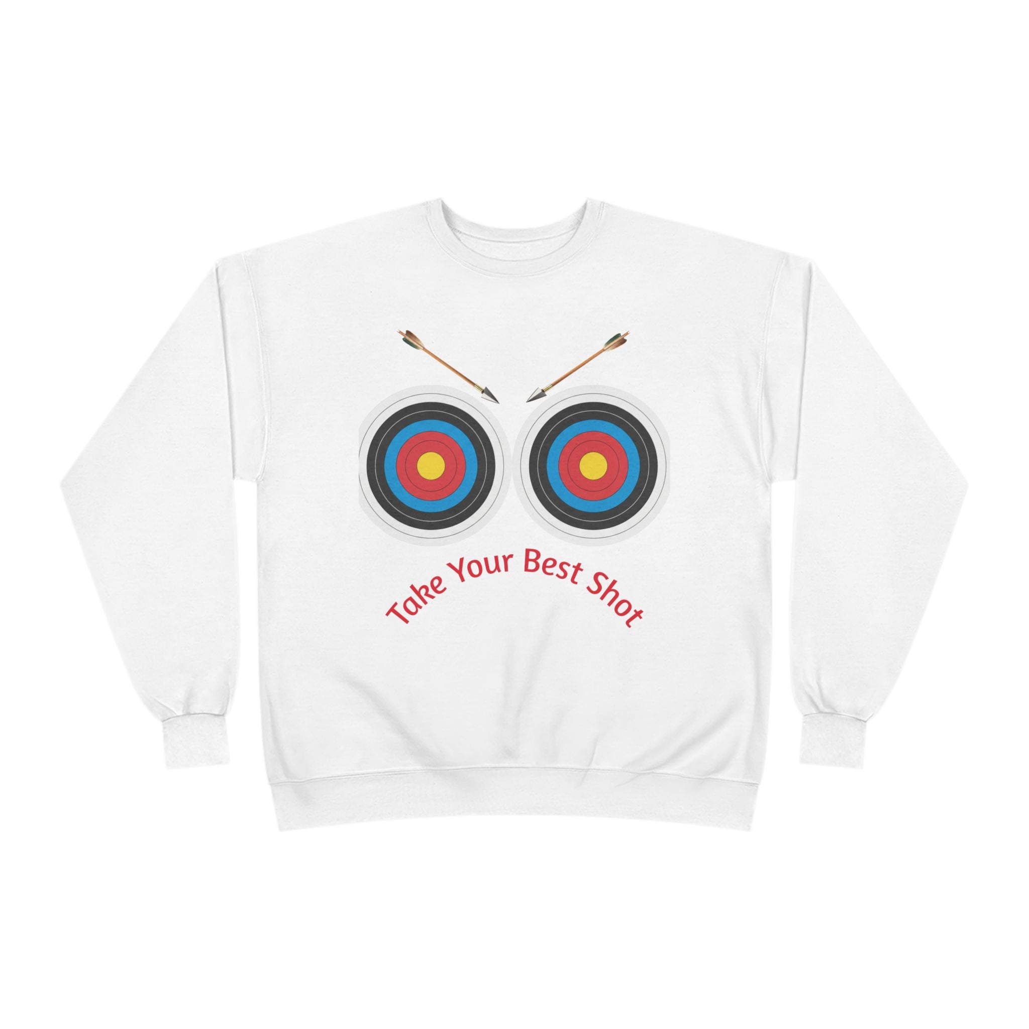 Take Your Best Shot Crewneck Sweatshirt — Archery Target Graphic