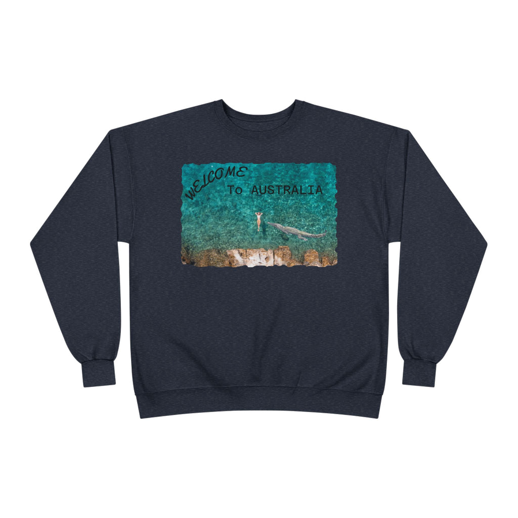 Welcome To Australia Crewneck Sweatshirt — Beach Aerial Photo Travel Sweater