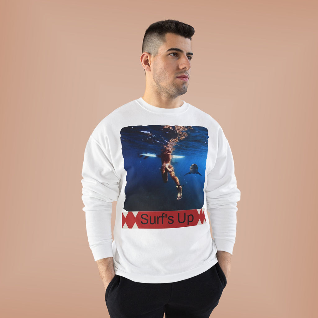 Crewneck Sweatshirt — 'Surf's Up' Underwater Surfer Graphic
