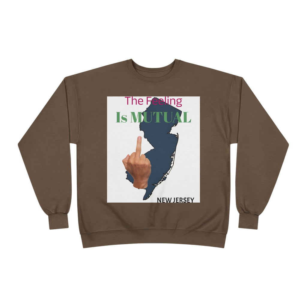 Mutual Feeling Is Mutual Crewneck Sweatshirt — New Jersey Middle Finger Graphic
