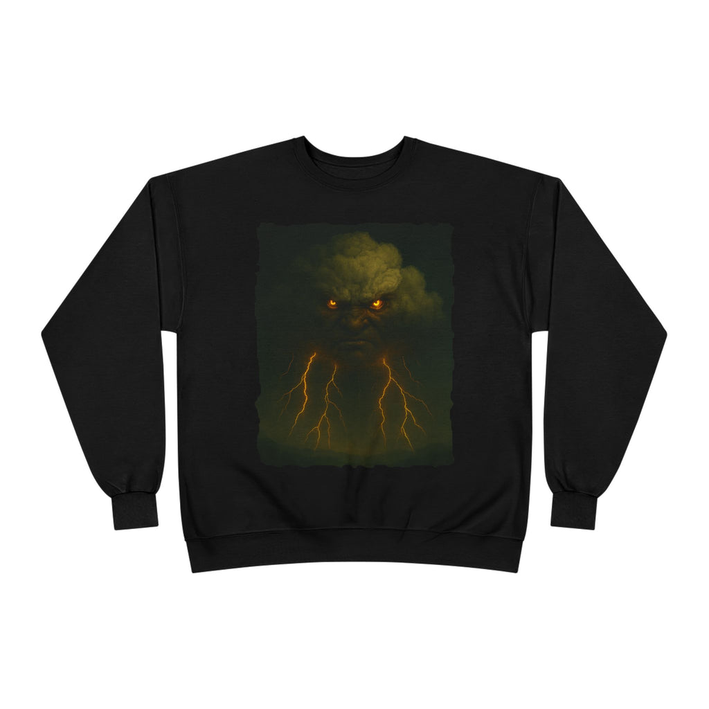 Storm Spirit Crewneck Sweatshirt — Lightning Cloud Monster Graphic