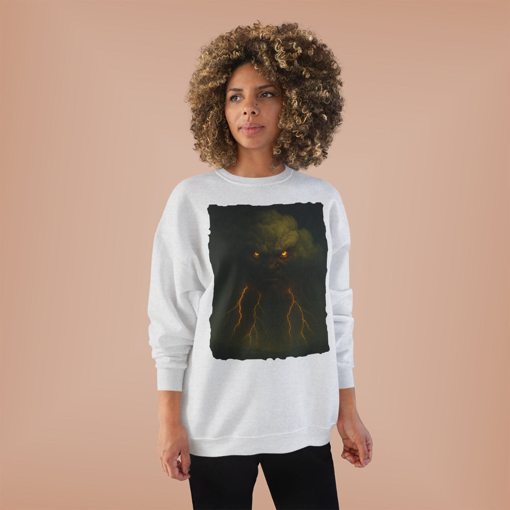 Storm Spirit Crewneck Sweatshirt — Lightning Cloud Monster Graphic