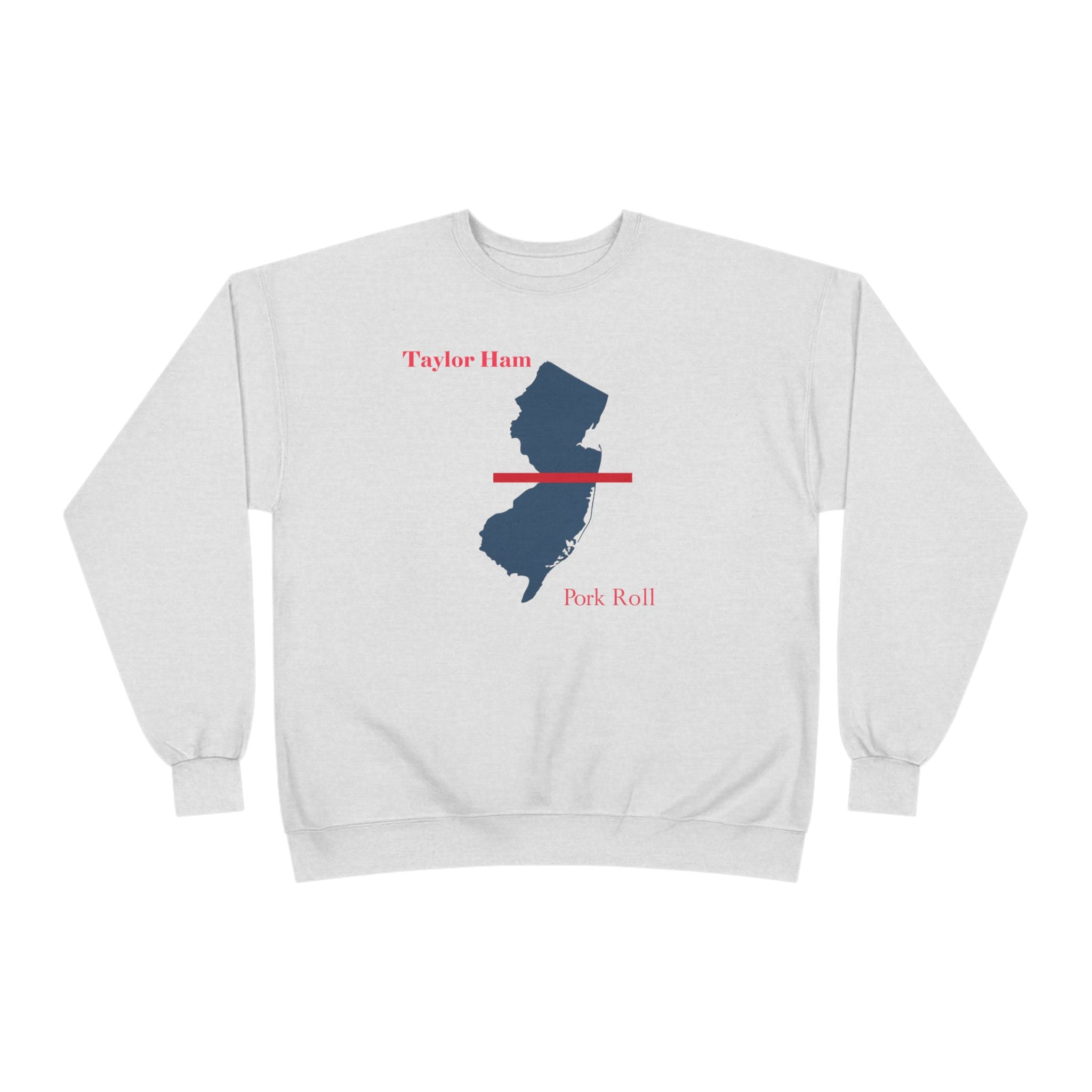 New Jersey State Crewneck Sweatshirt – Taylor Ham / Pork Roll Map Design