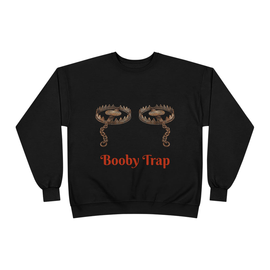 Booby Trap Sweatshirt — Funny Vintage Trap Illustration Humor Pullover
