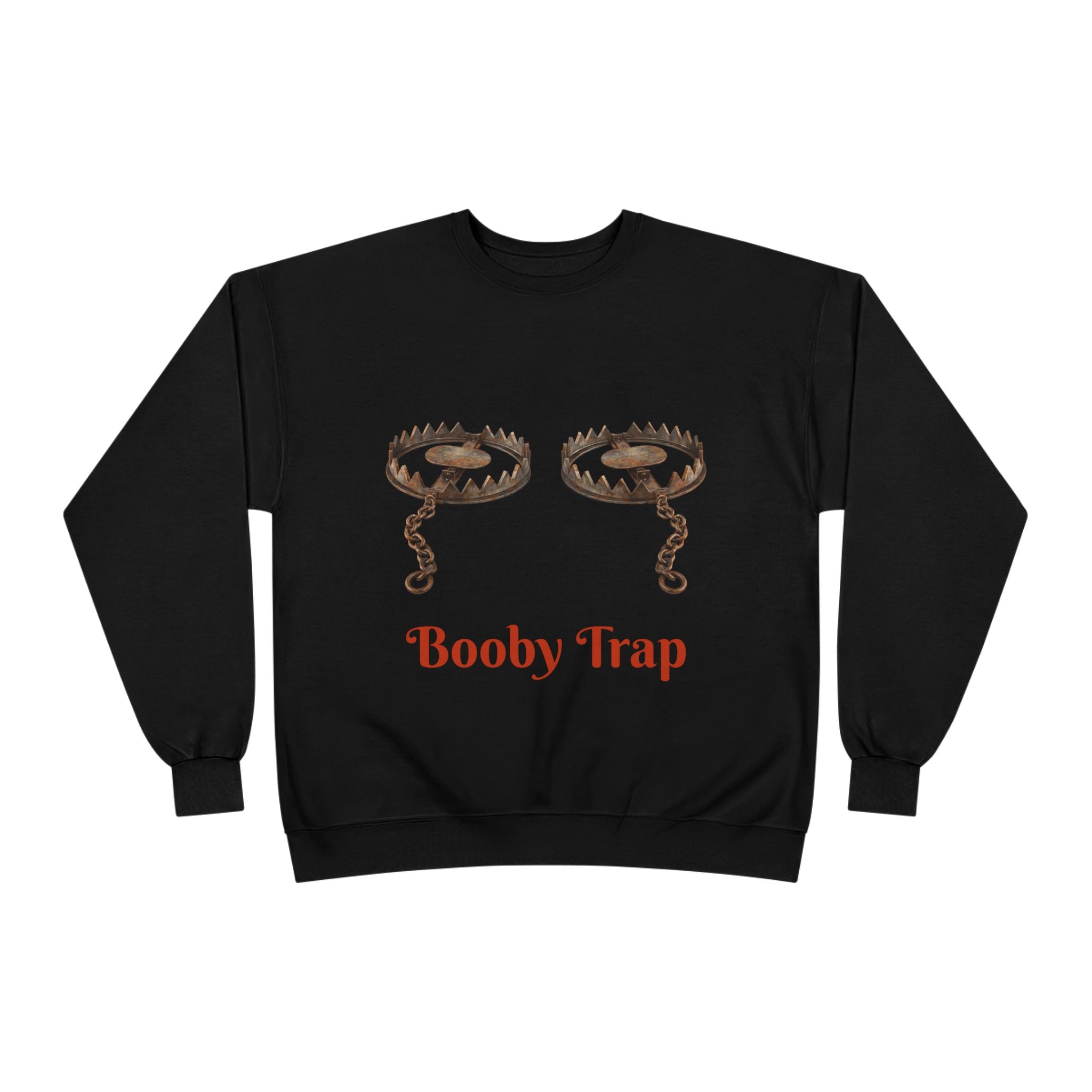 Booby Trap Sweatshirt — Funny Vintage Trap Illustration Humor Pullover
