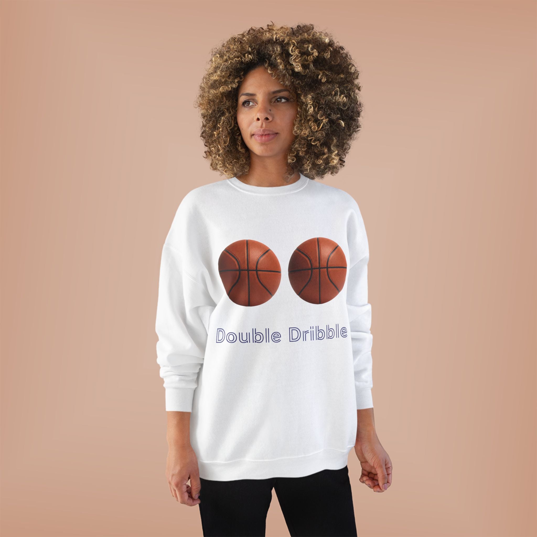 Crewneck Sweatshirt — "Double Dribble" Basketball Graphic
