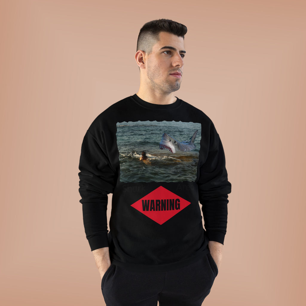 Shark Attack Warning Crewneck Sweatshirt