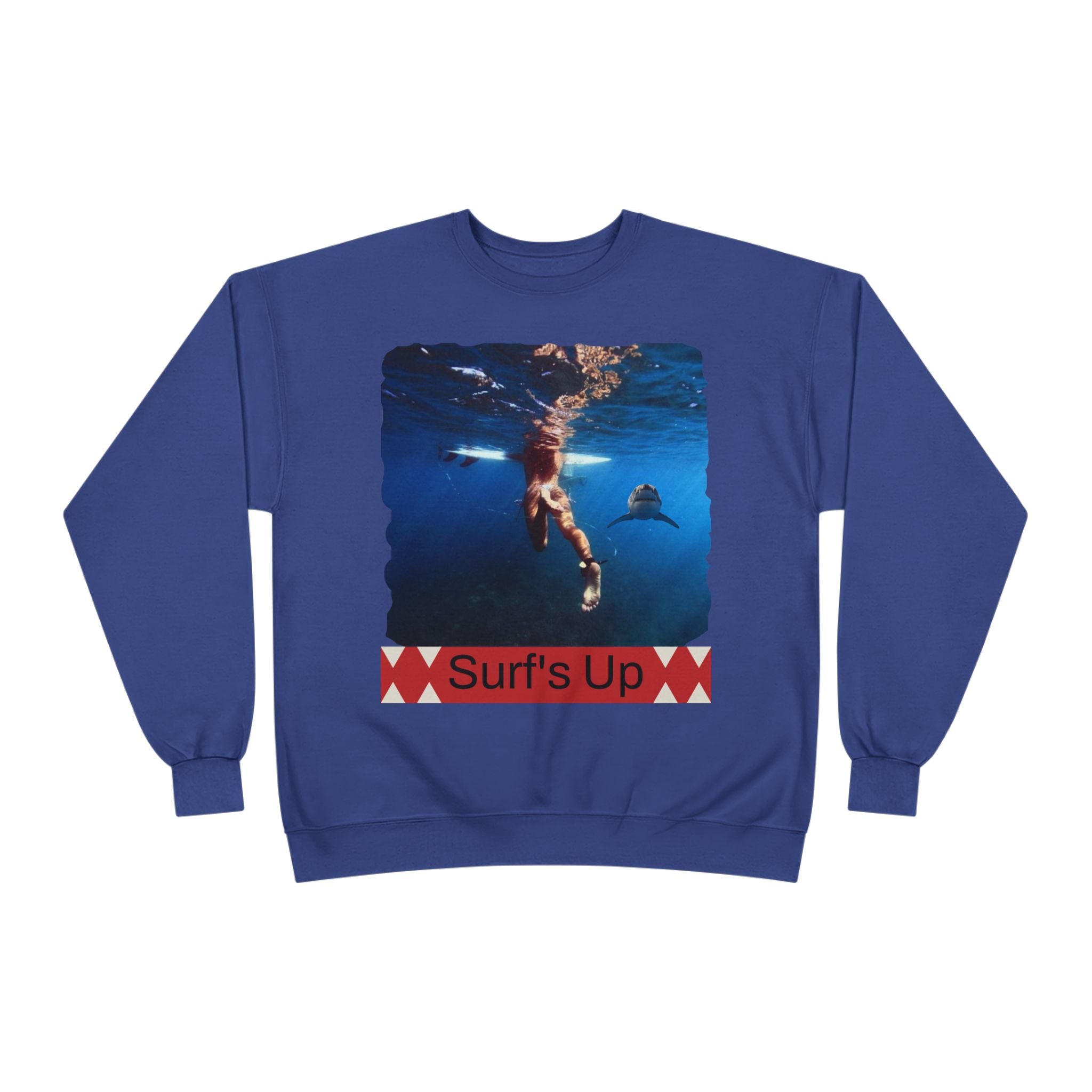 Crewneck Sweatshirt — 'Surf's Up' Underwater Surfer Graphic