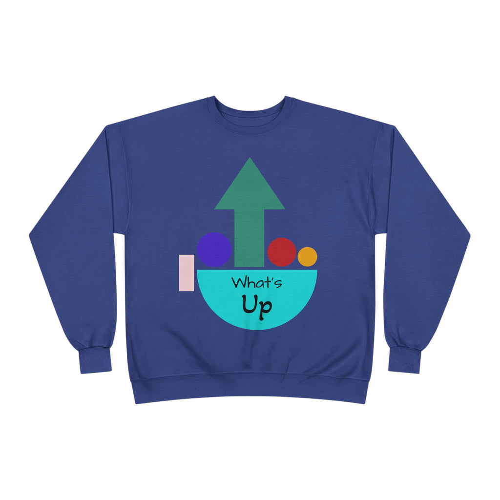 What's Up Arrow Crewneck Sweatshirt — Playful Graphic Pullover