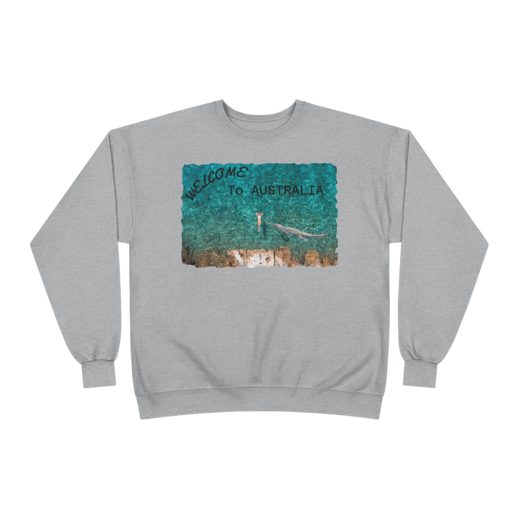 Welcome To Australia Crewneck Sweatshirt — Beach Aerial Photo Travel Sweater