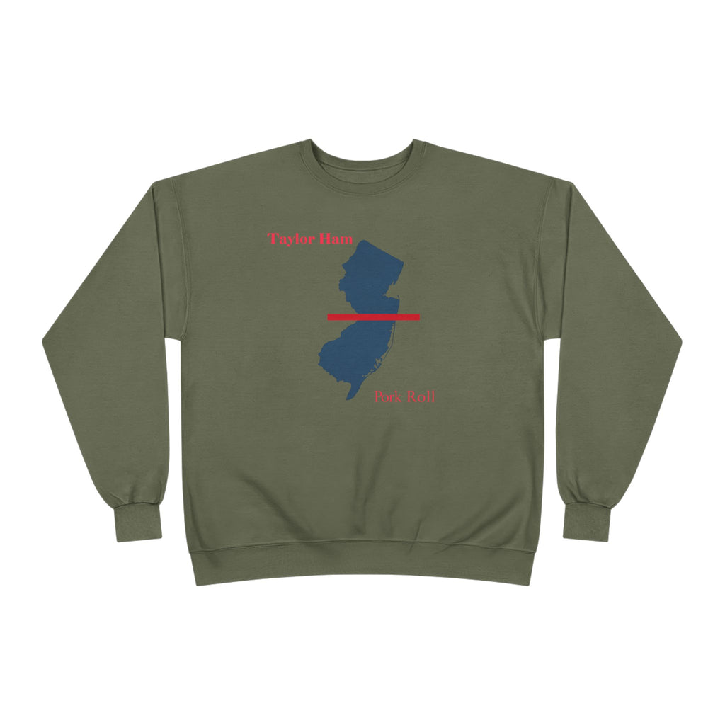 New Jersey State Crewneck Sweatshirt – Taylor Ham / Pork Roll Map Design