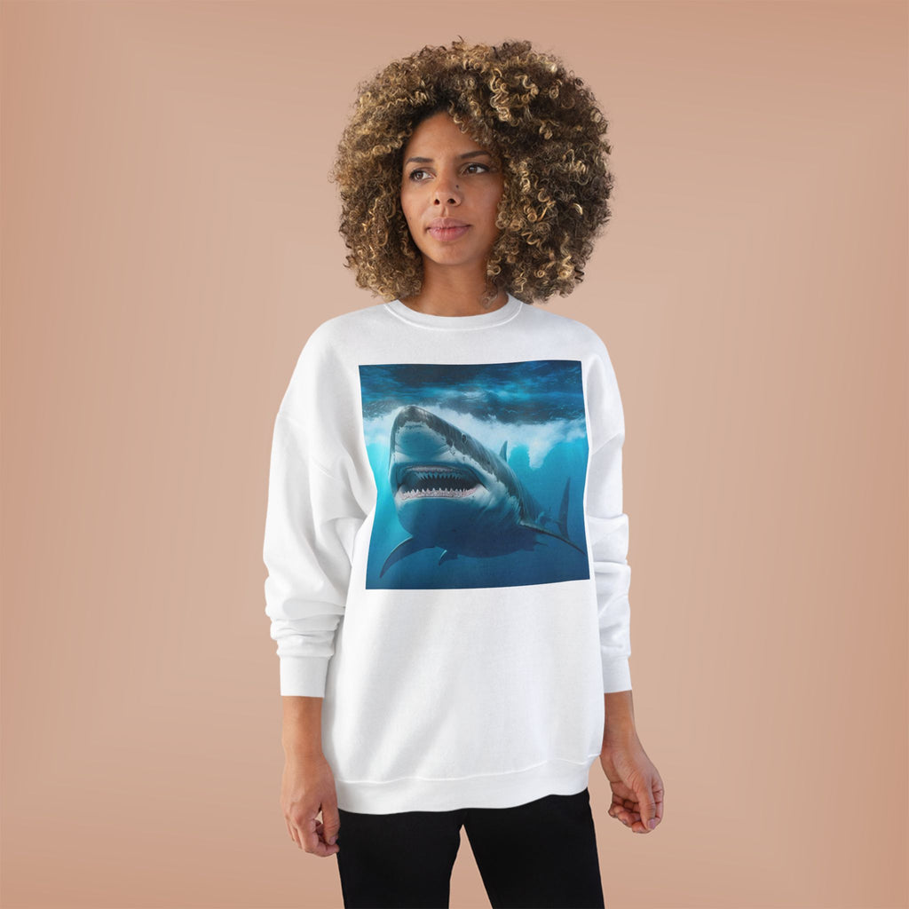 Great White Shark Graphic Sweatshirt — Ocean Predator Crewneck