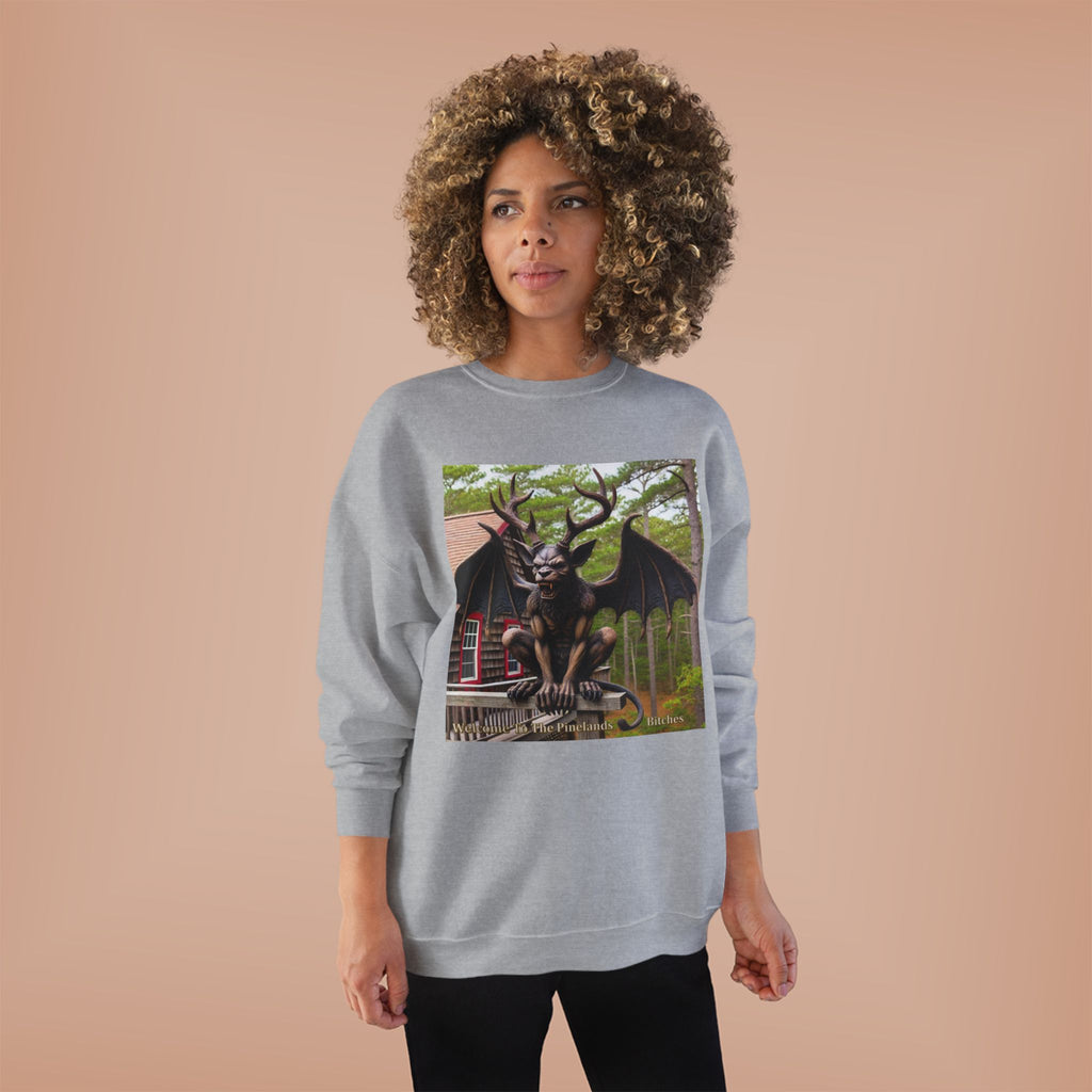 Gargoyle Garden Crewneck Sweatshirt — Gothic Statue Forest Design
