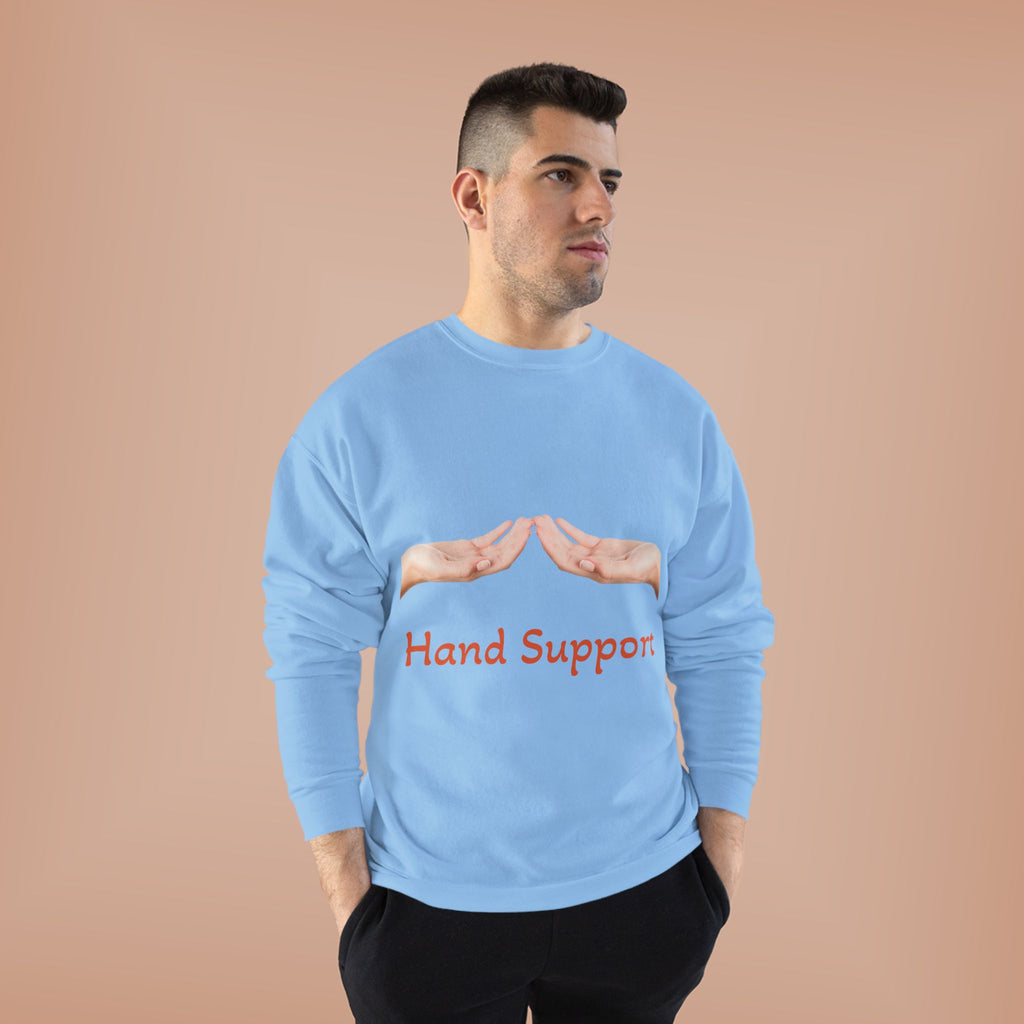 Hand Support Crewneck Sweatshirt — Comfort & Care Graphic