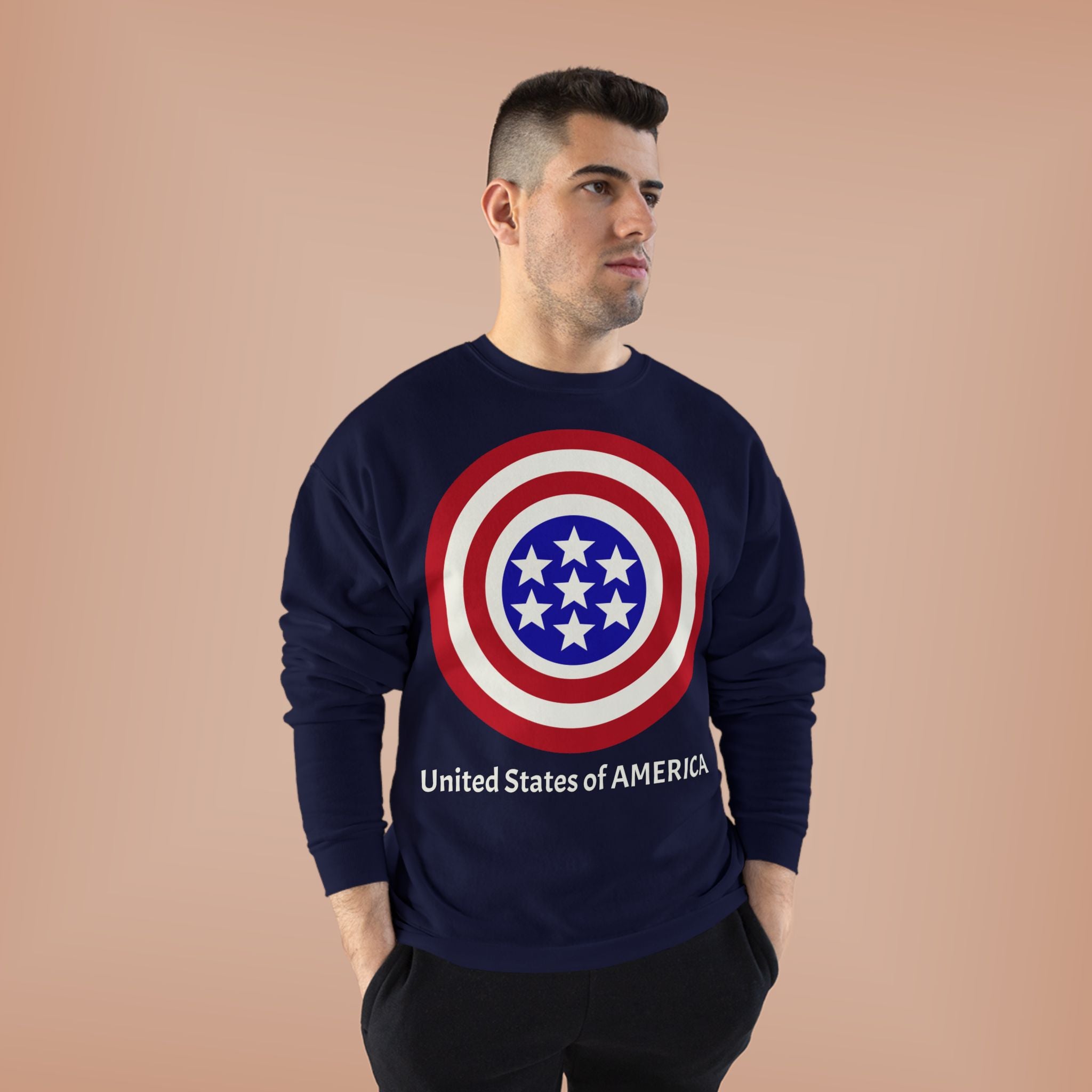 Copy of American Target Crewneck Sweatshirt — "United States of AMERICA" Patriotic Graphic