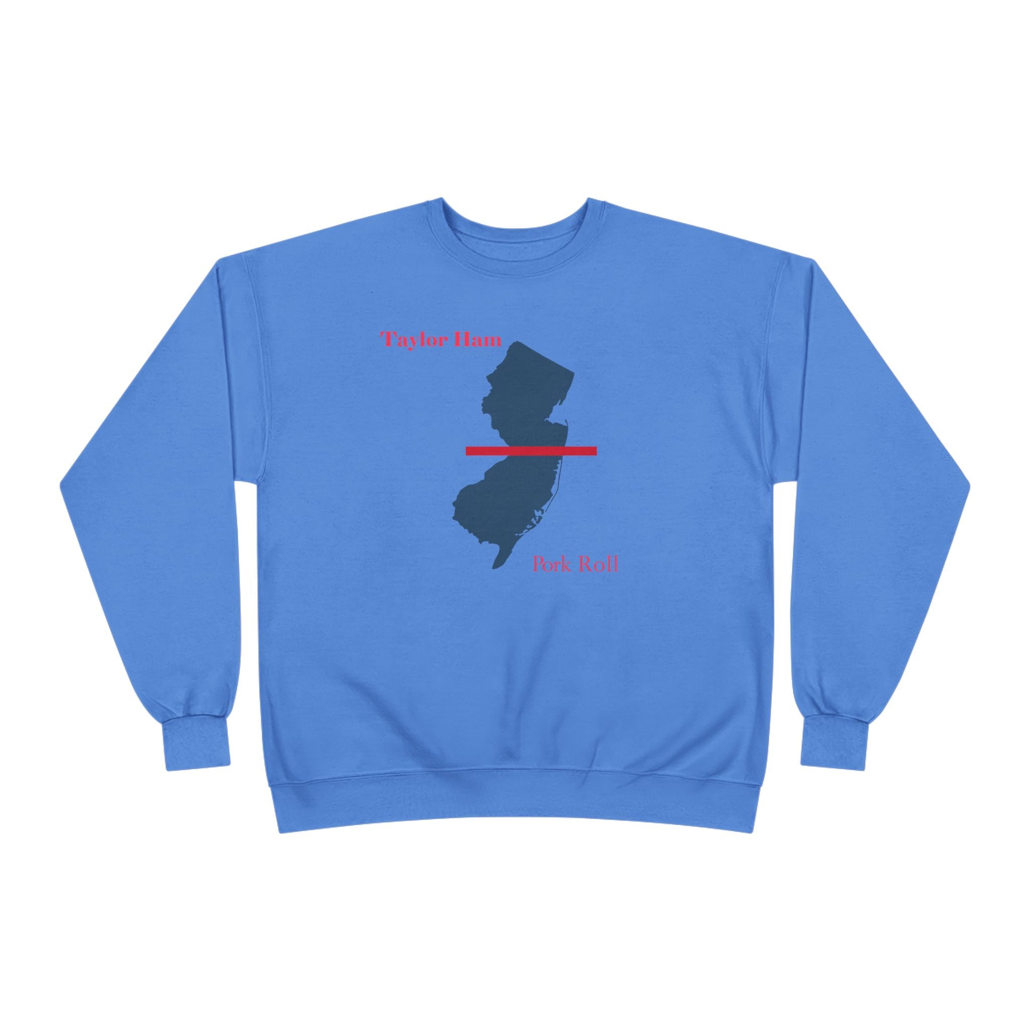 New Jersey State Crewneck Sweatshirt – Taylor Ham / Pork Roll Map Design