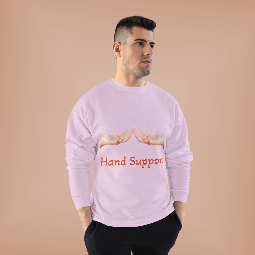 Hand Support Crewneck Sweatshirt — Comfort & Care Graphic