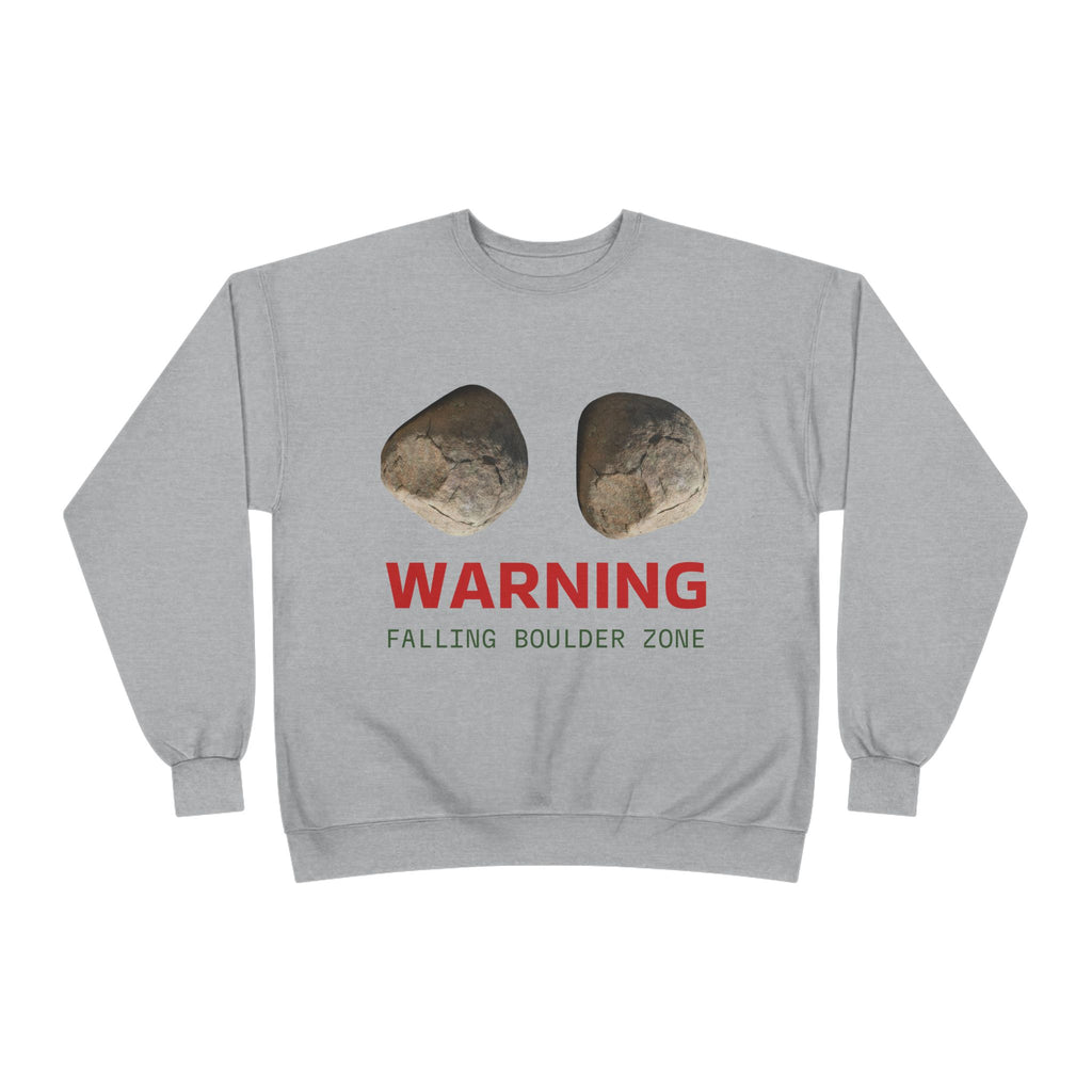 Warning Falling Boulder Zone Crewneck Sweatshirt
