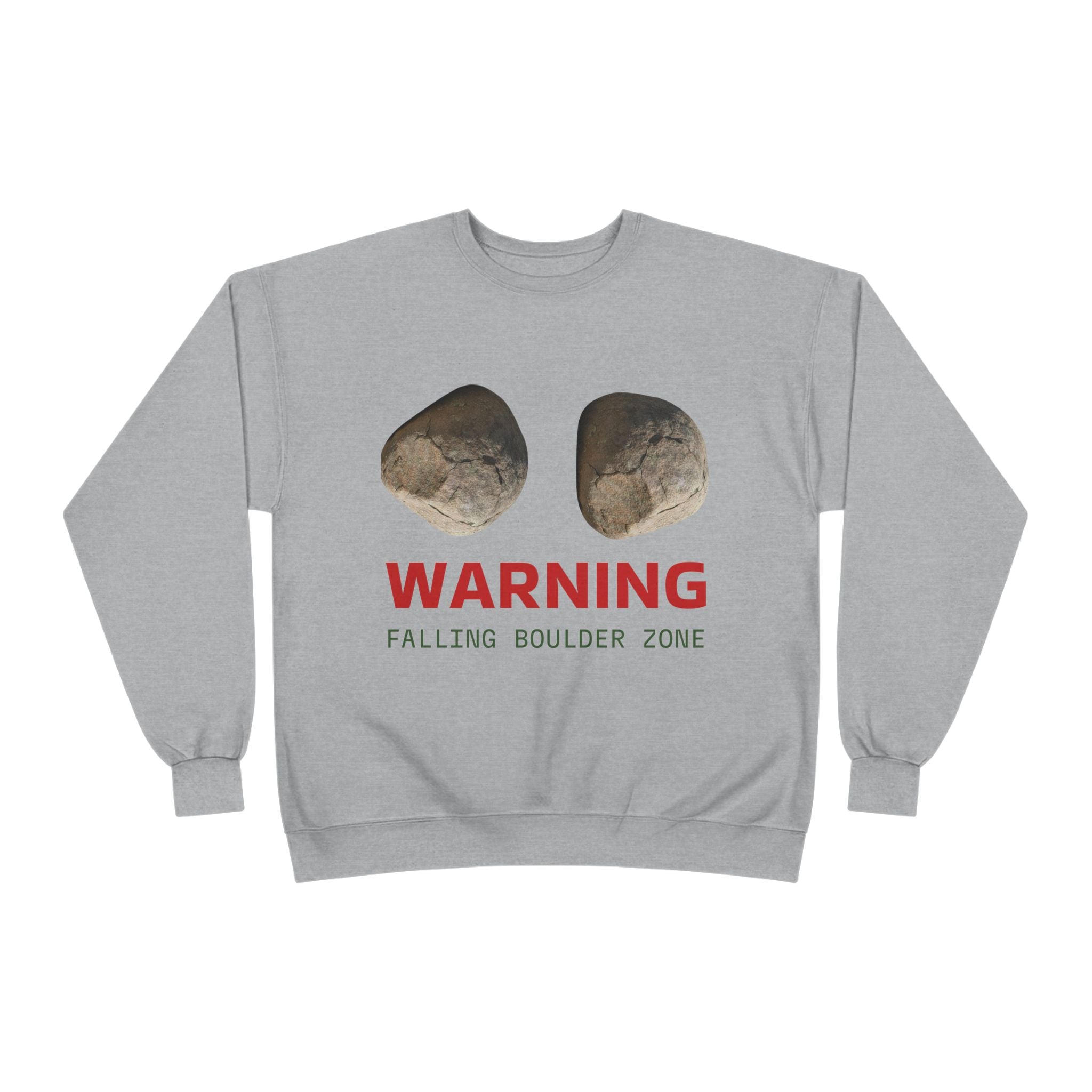 Warning Falling Boulder Zone Crewneck Sweatshirt