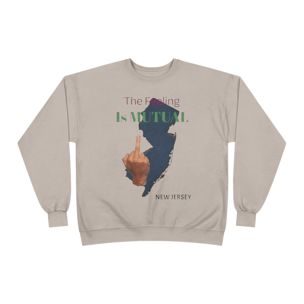 Crewneck Sweatshirt "The Driving Is Mutual — New Jersey" (Middle Finger Silhouette)