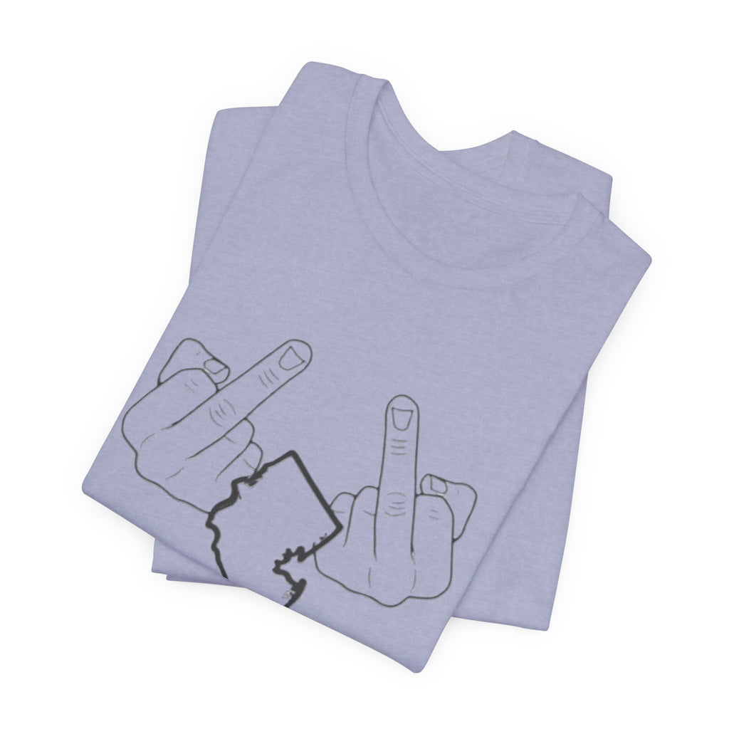 T-Shirt - 'We Love You Too' New Jersey Middle Finger Outline Graphic Tee