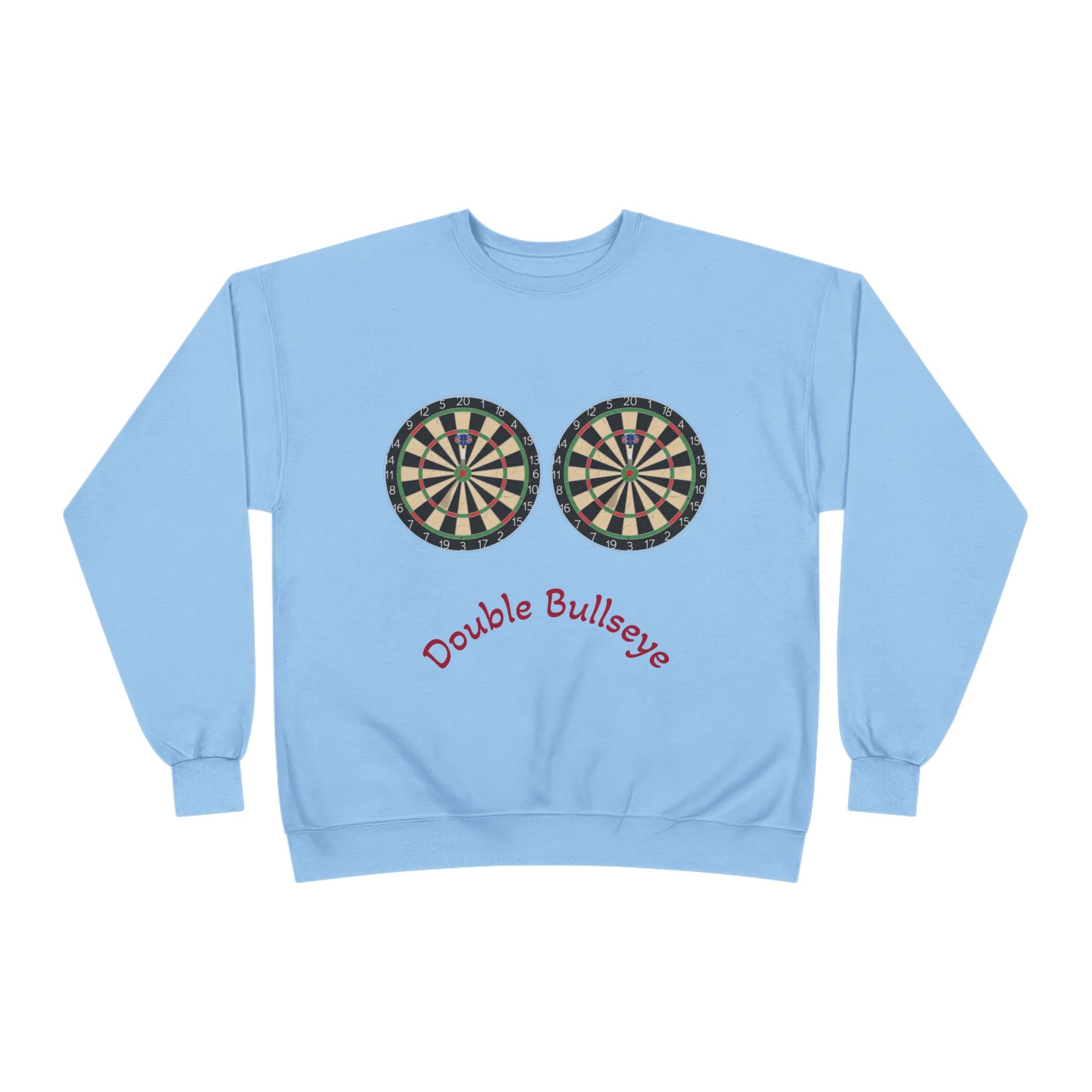Double Bullseye Crewneck Sweatshirt — Darts Humor Graphic