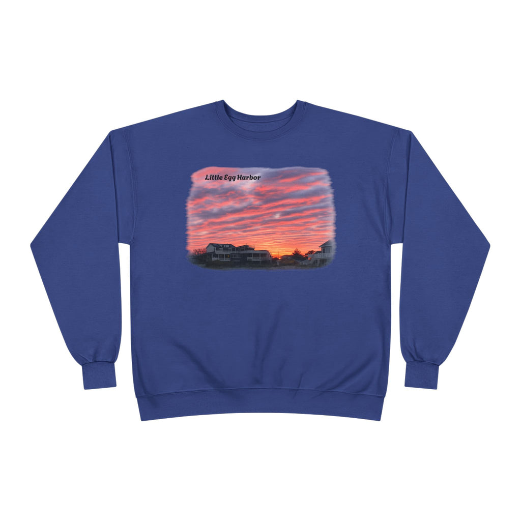 Sunset Landscape Crewneck Sweatshirt – "Little Bay Harbor" Scenic Graphic