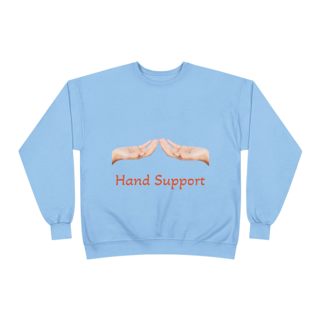 Hand Support Crewneck Sweatshirt — Comfort & Care Graphic