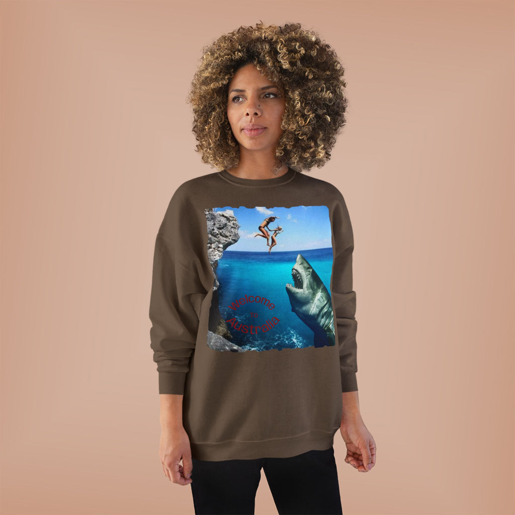 Crewneck Sweatshirt - Cliff Diver Shark Graphic
