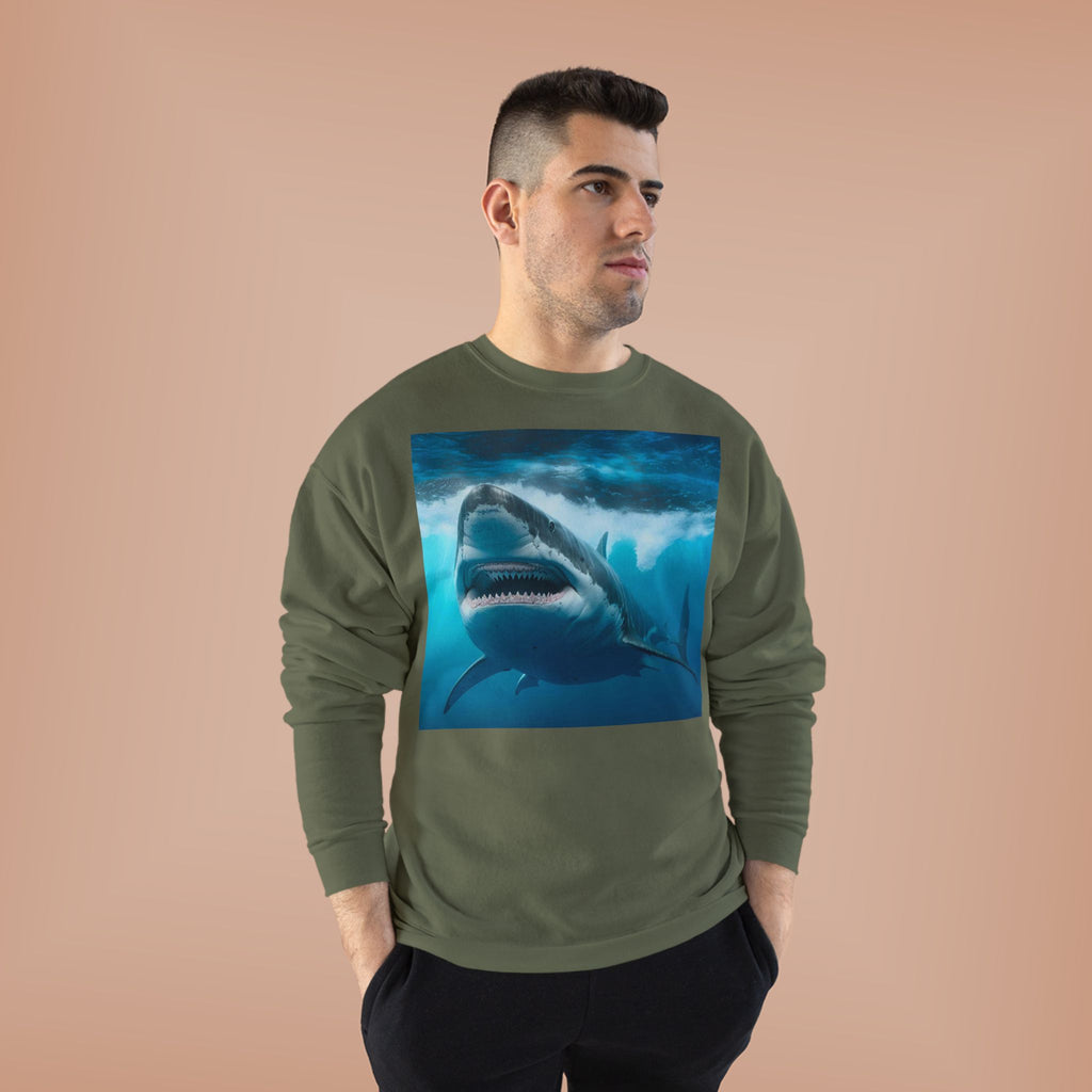 Great White Shark Graphic Sweatshirt — Ocean Predator Crewneck