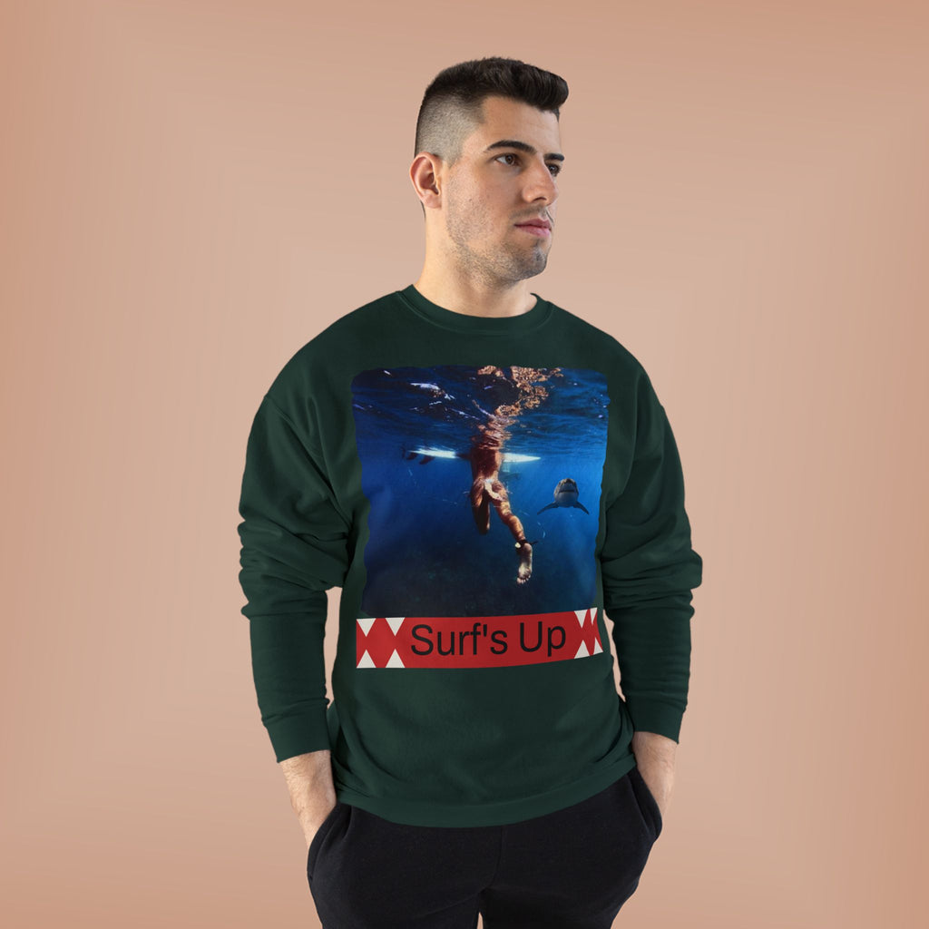 Crewneck Sweatshirt — 'Surf's Up' Underwater Surfer Graphic