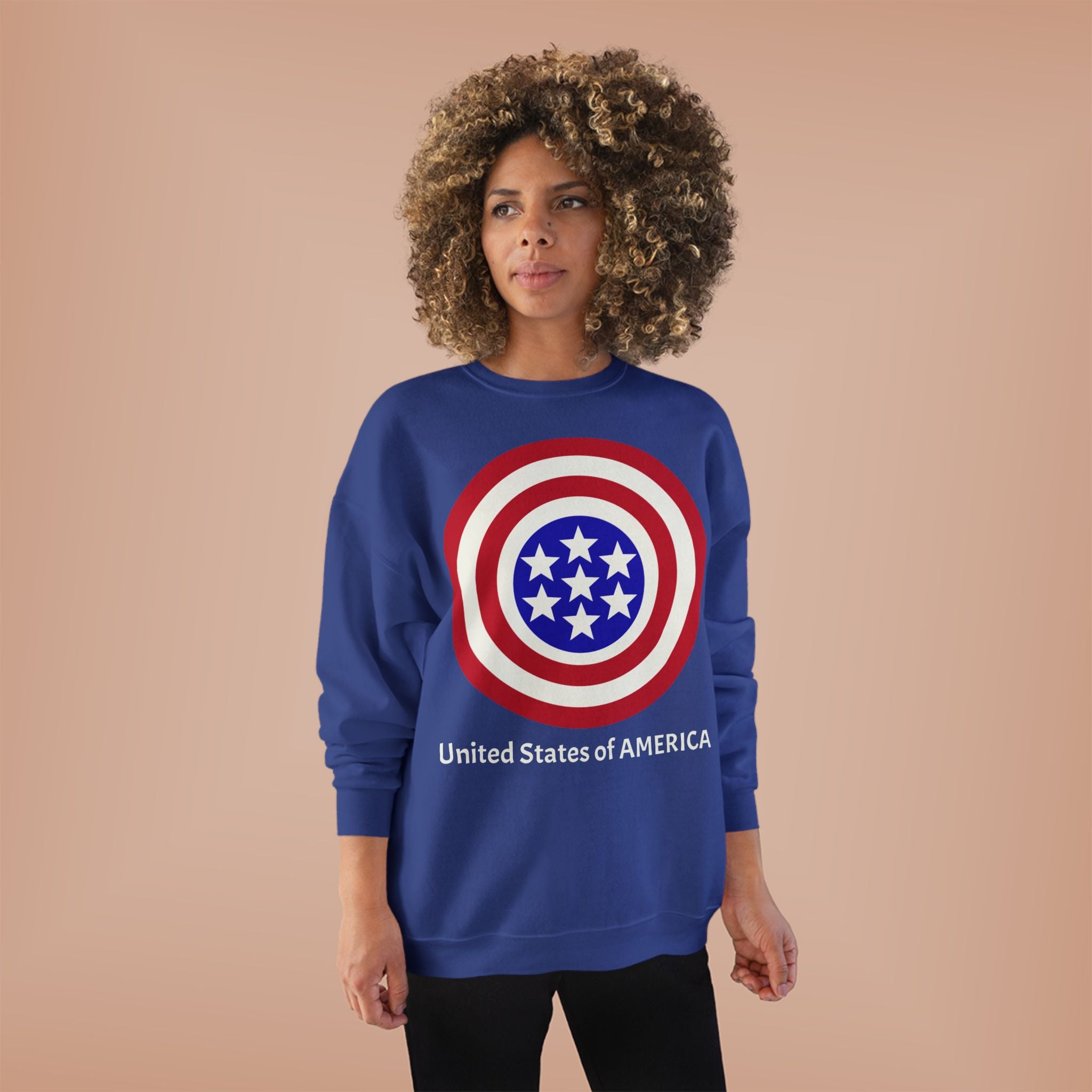 Copy of American Target Crewneck Sweatshirt — "United States of AMERICA" Patriotic Graphic