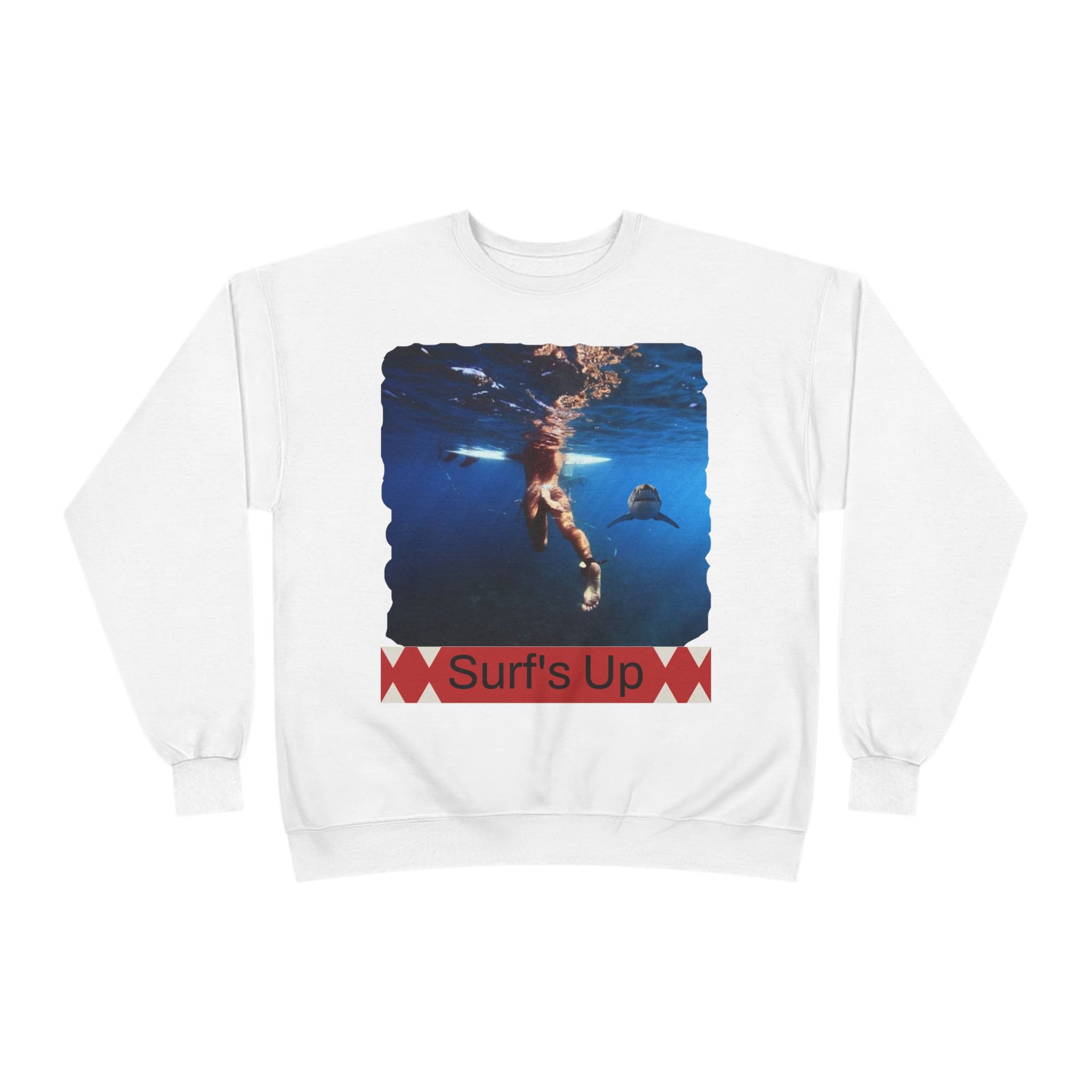 Crewneck Sweatshirt — 'Surf's Up' Underwater Surfer Graphic