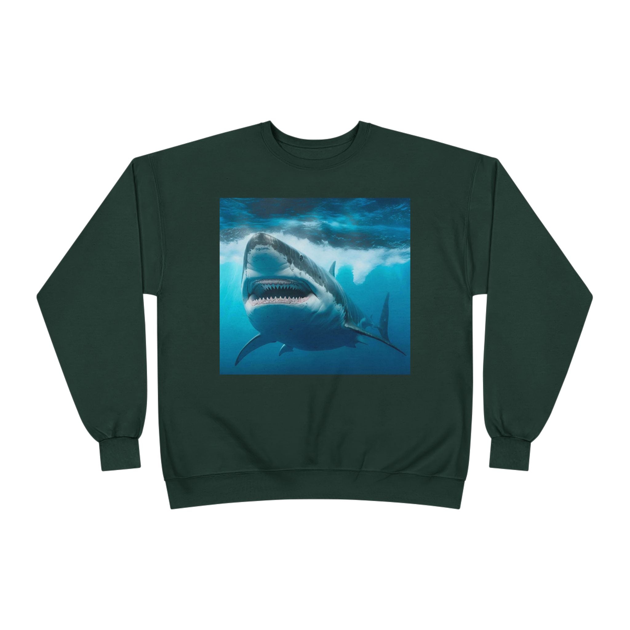 Great White Shark Graphic Sweatshirt — Ocean Predator Crewneck