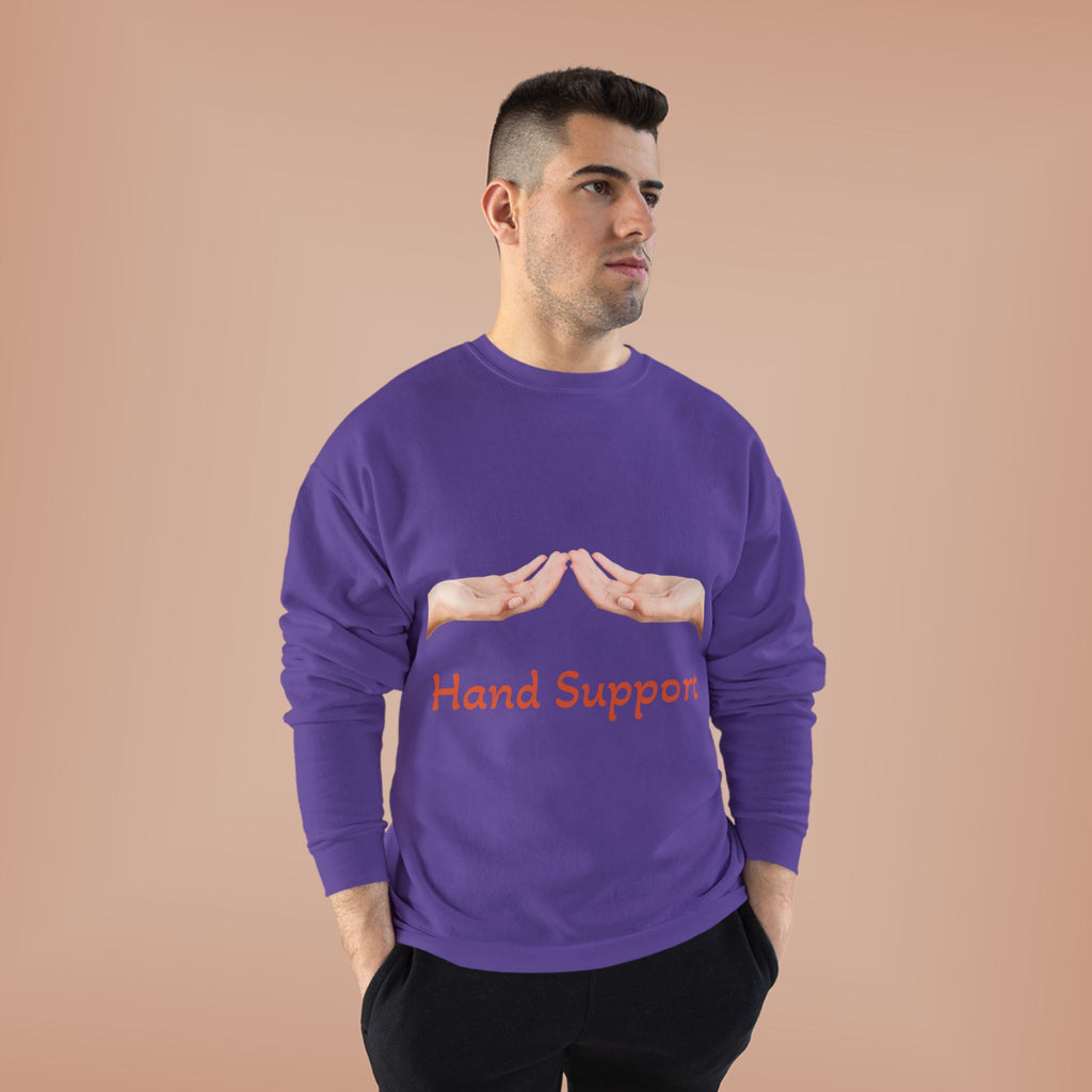 Hand Support Crewneck Sweatshirt — Comfort & Care Graphic